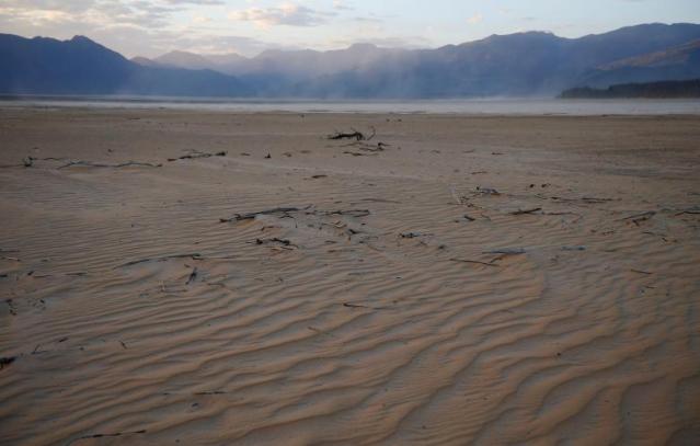 A general view of the dried up Theewaterskloof dam near Cape Town