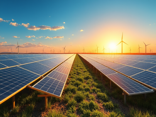 An AI-generated image visualises a combined solar and farm. 