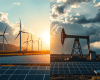 An AI-generated image presents two distinct perspectives on climate action.
