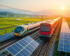An AI-generated visualisation of the first Chinese railway project to integrate renewable energy.