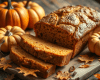 An AI-generated image of a pumpkin loaf.