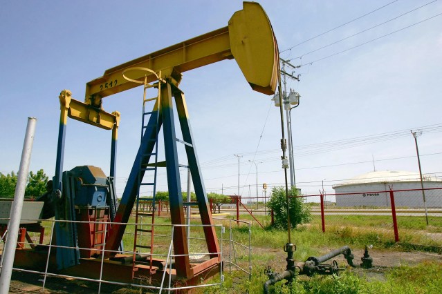 Pumpjack in an oil field off the eastern coast of Lake Maracaibo, Venezuela.