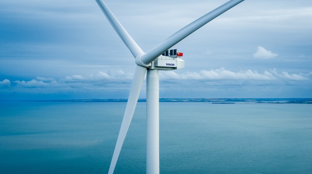 Vestas giant 15 MW offshore wind turbine deployed in Thyborøn, Denmark.