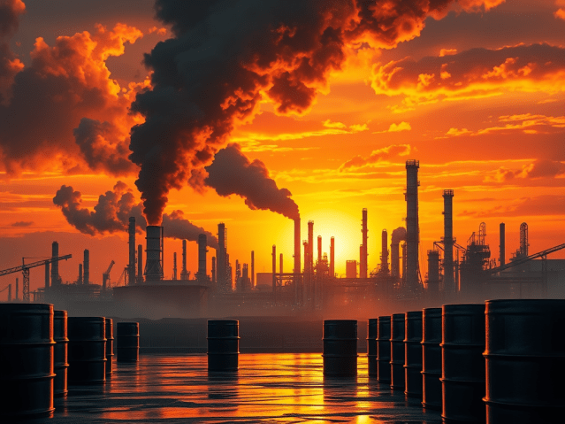 AI-generated visualisation of high oil prices.