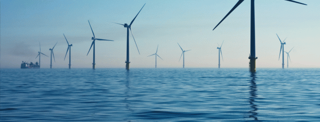 An offshore wind farm.