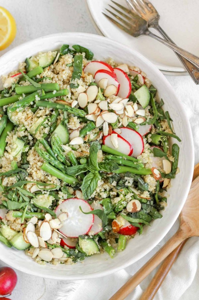 Image of Sara Ecklin's asparagus quinoa salad.