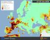 Map of the active European wildfires 22nd of July 2026.