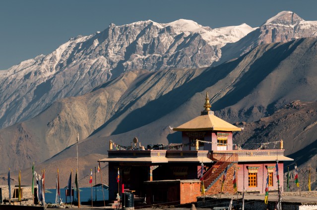 The sacred pilgrimage and ancient temple of Muktinath in Nepal's Mustang region.